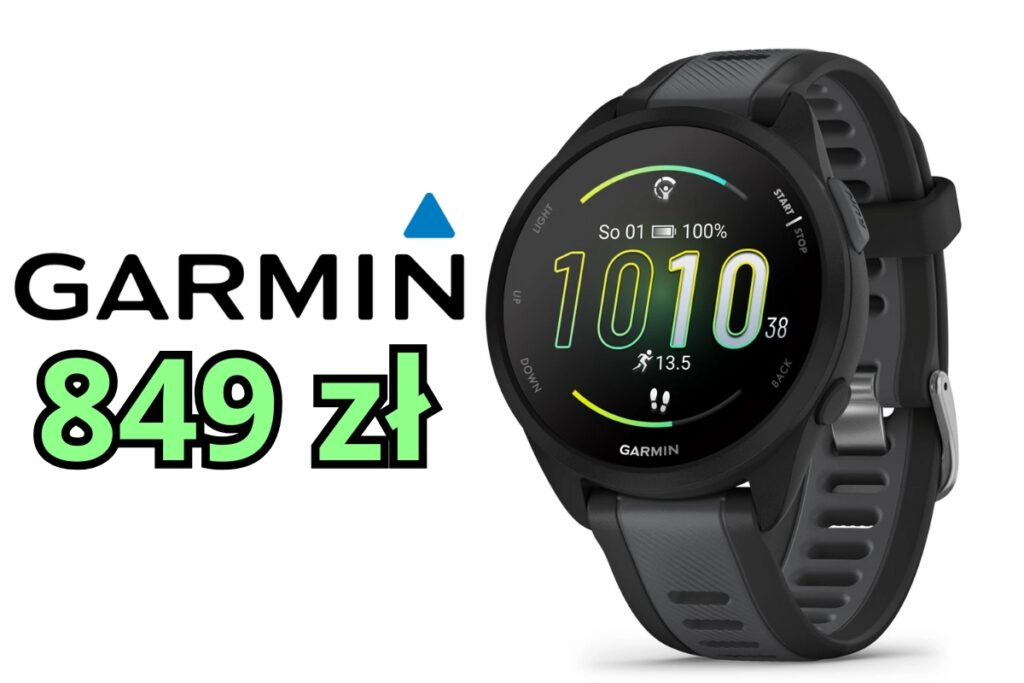 Garmin forerunner 165 oraz logo garmina i cena 849zł