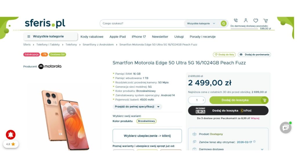Smartfon Motorola Edge 50 Ultra