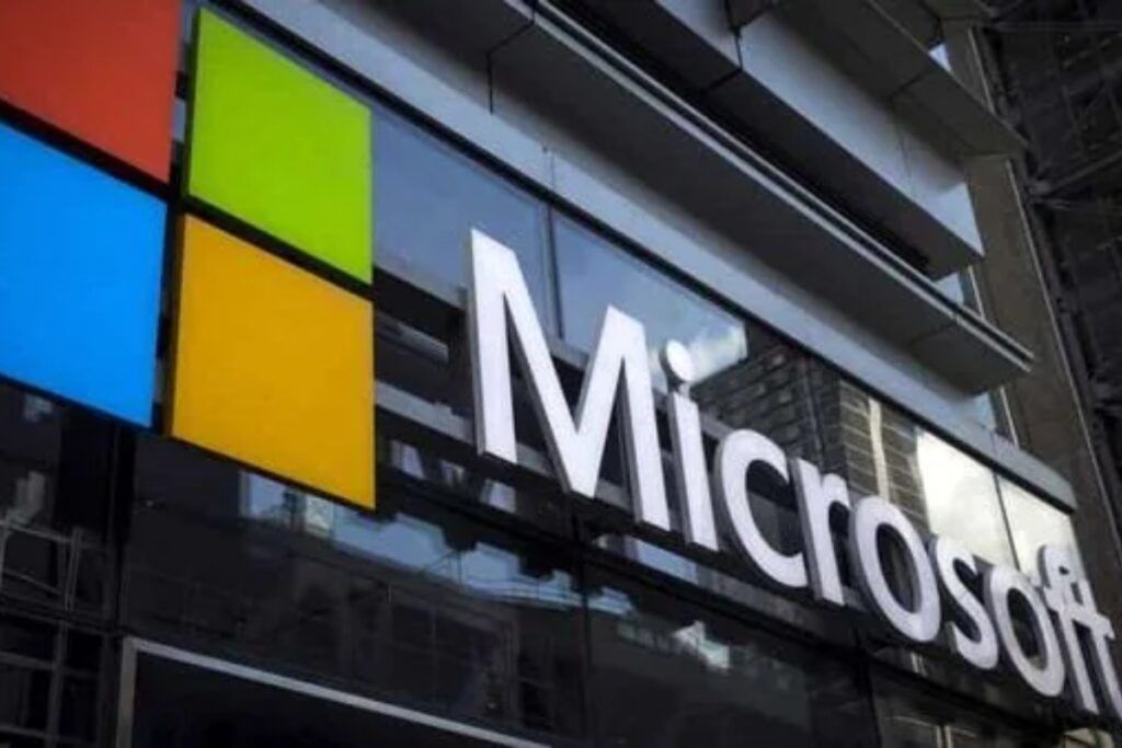 microsoft budynek z logo