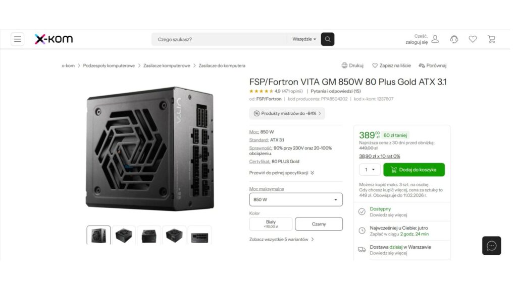 FSP/Fortron VITA GM 850W 80 Plus Gold ATX 3.1