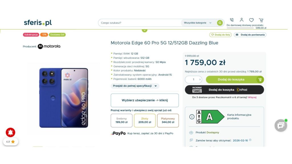 Motorola Edge 60 Pro 5G 12/512GB