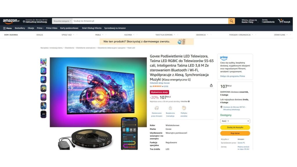 Govee Podświetlenie LED Telewizora